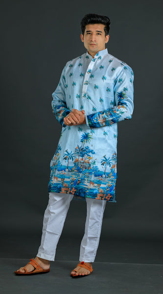 Kvach Neel Heritage Print Kurta