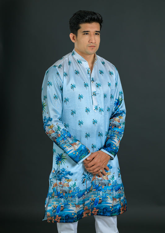 Kvach Neel Heritage Print Kurta