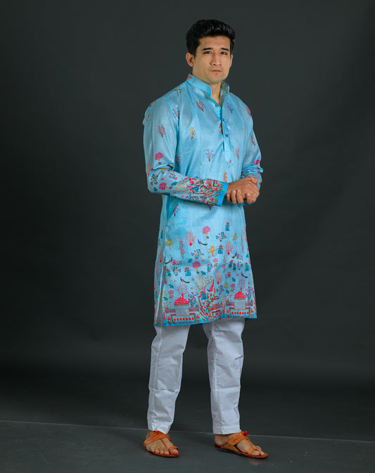 Kvach Udyan Neel Heritage Kurta