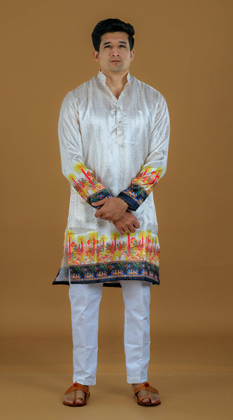 Kvach Shwet Utsav Heritage Kurta