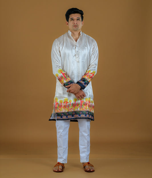 Kvach Shwet Utsav Heritage Kurta