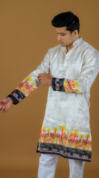 Kvach Shwet Utsav Heritage Kurta
